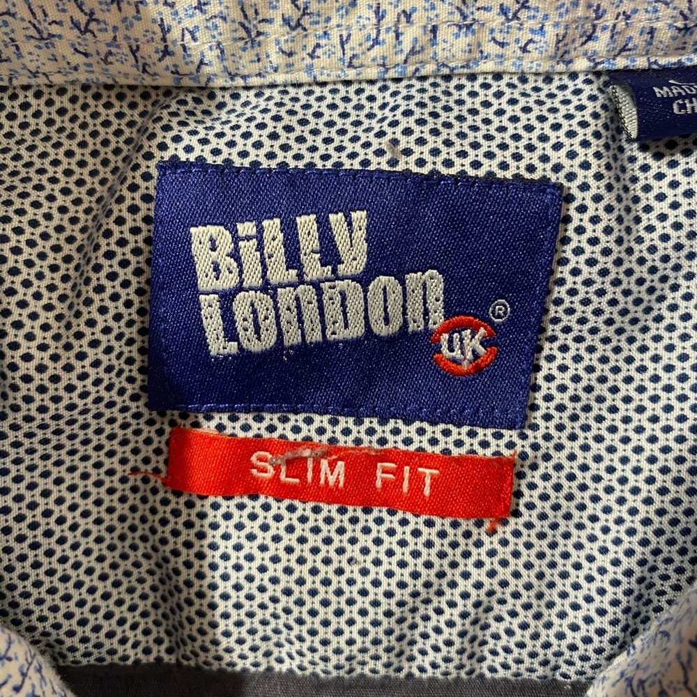 Billy London Slim Fit Dark Blue Casual Button-Down Shirt Large (NL) - Picture 6 of 10